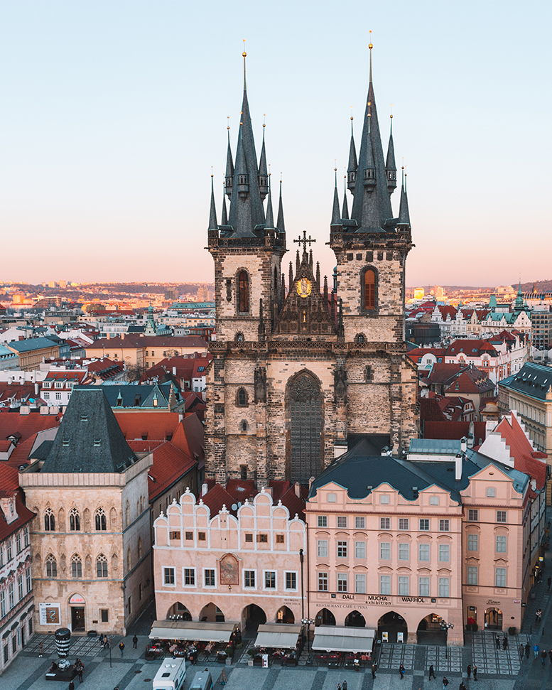 Vue depuis la Tour de l'horloge astronomique de Prague