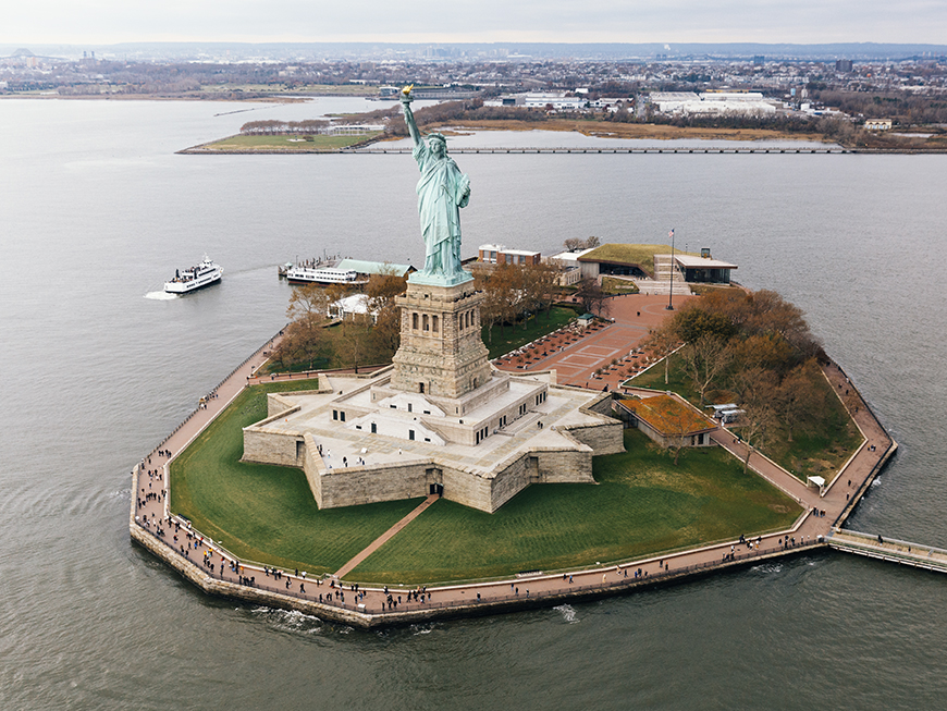 New York en hélicoptère - Statue de la Liberté