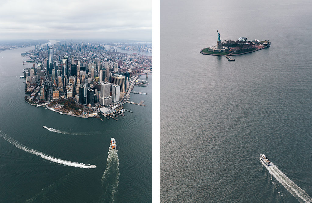 New York en hélicoptère - Manhattan et la Statue de la Liberté