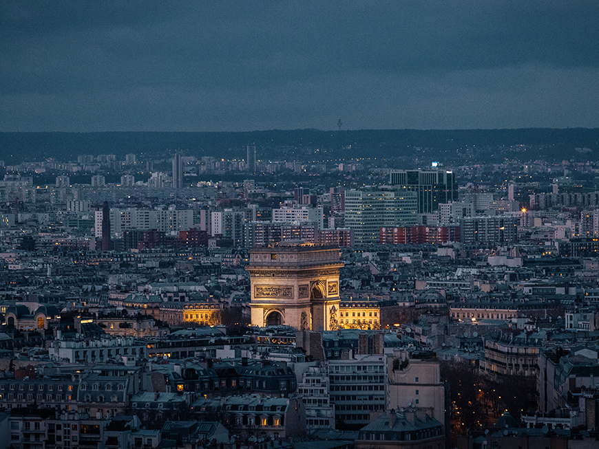 L'Arc de Triomphe vu depuis la Tour Eiffel