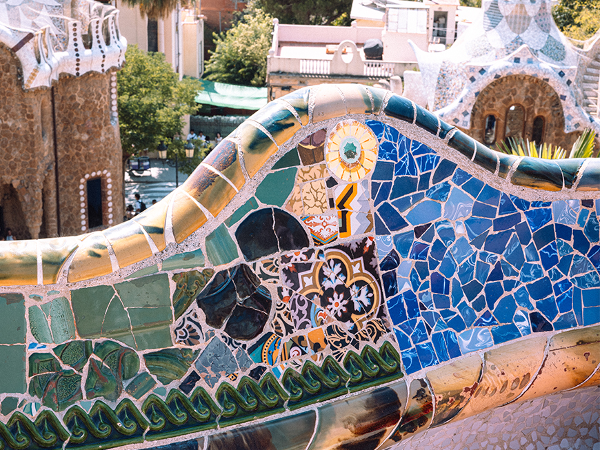 Mosaïques du Parc Guell à Barcelone