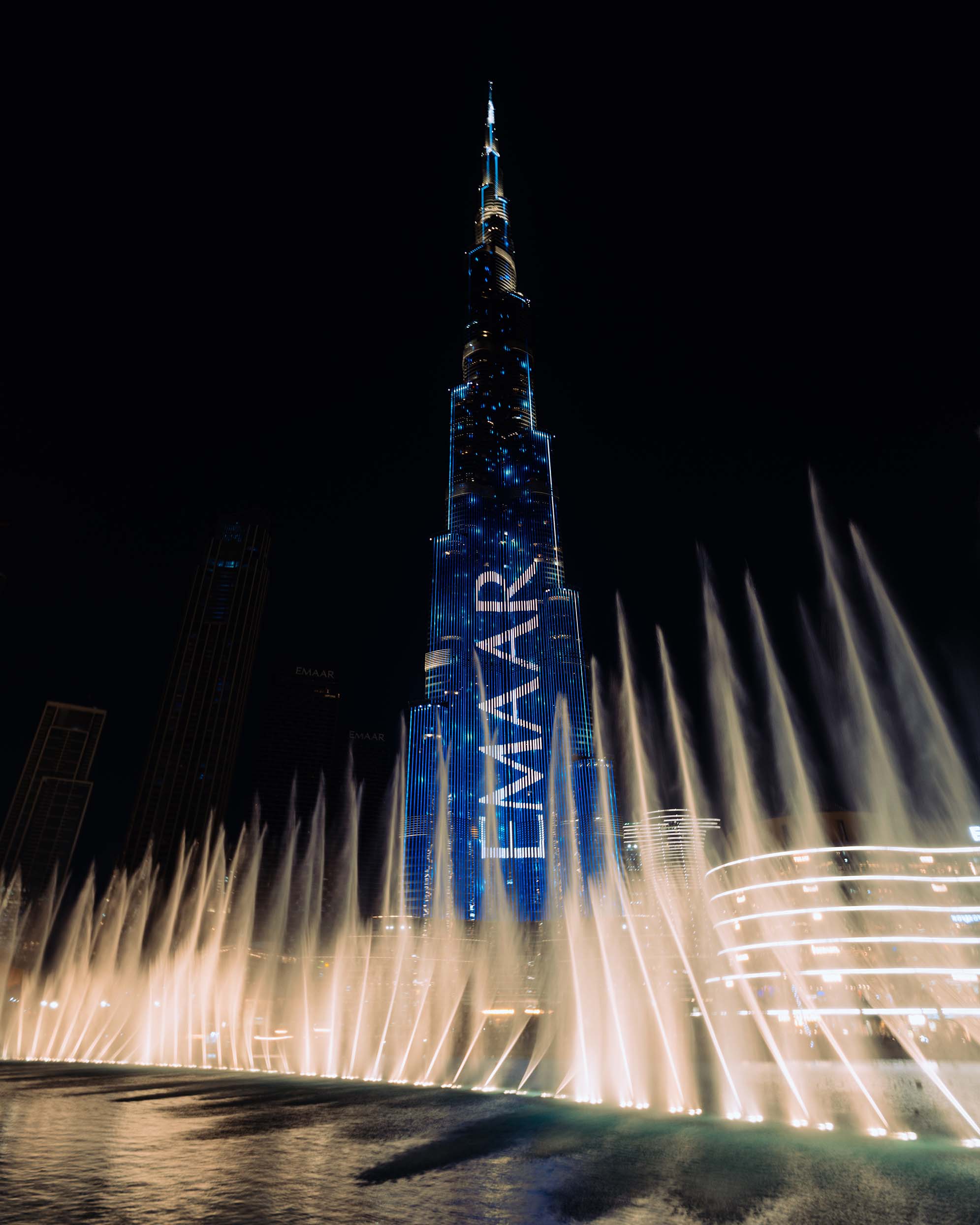 Spectacle des fontaines à la Burj Khalifa