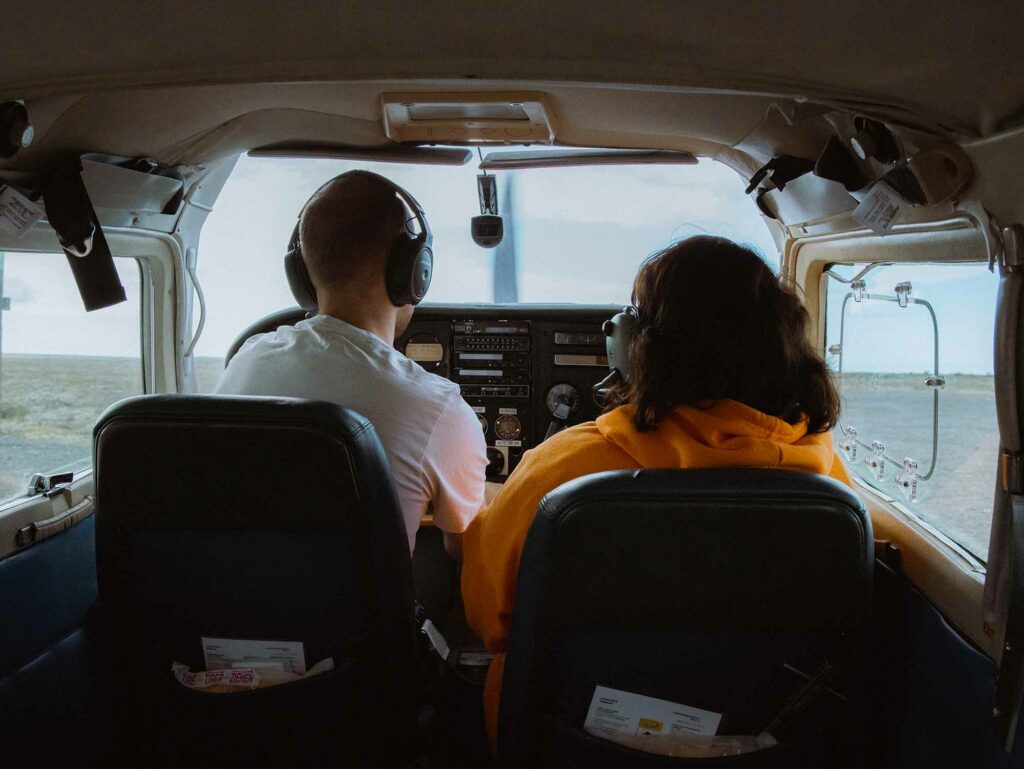 Atlantsflug vol en avion Islande