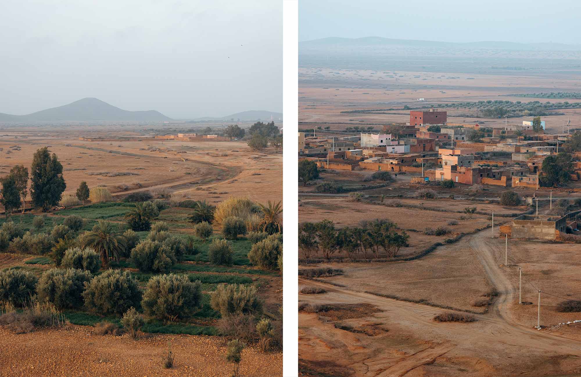 Survol d'un village marocain