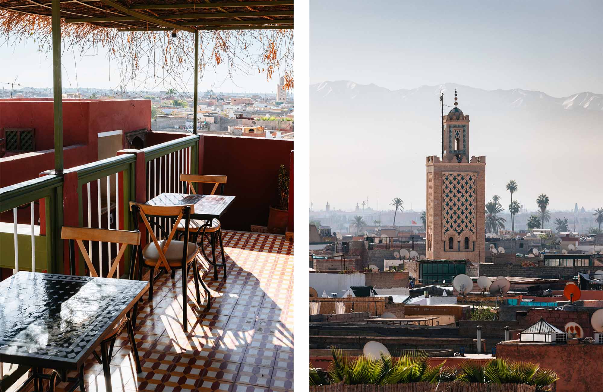 Vue depuis la terrasse de la Maison de la Photographie à Marrakech