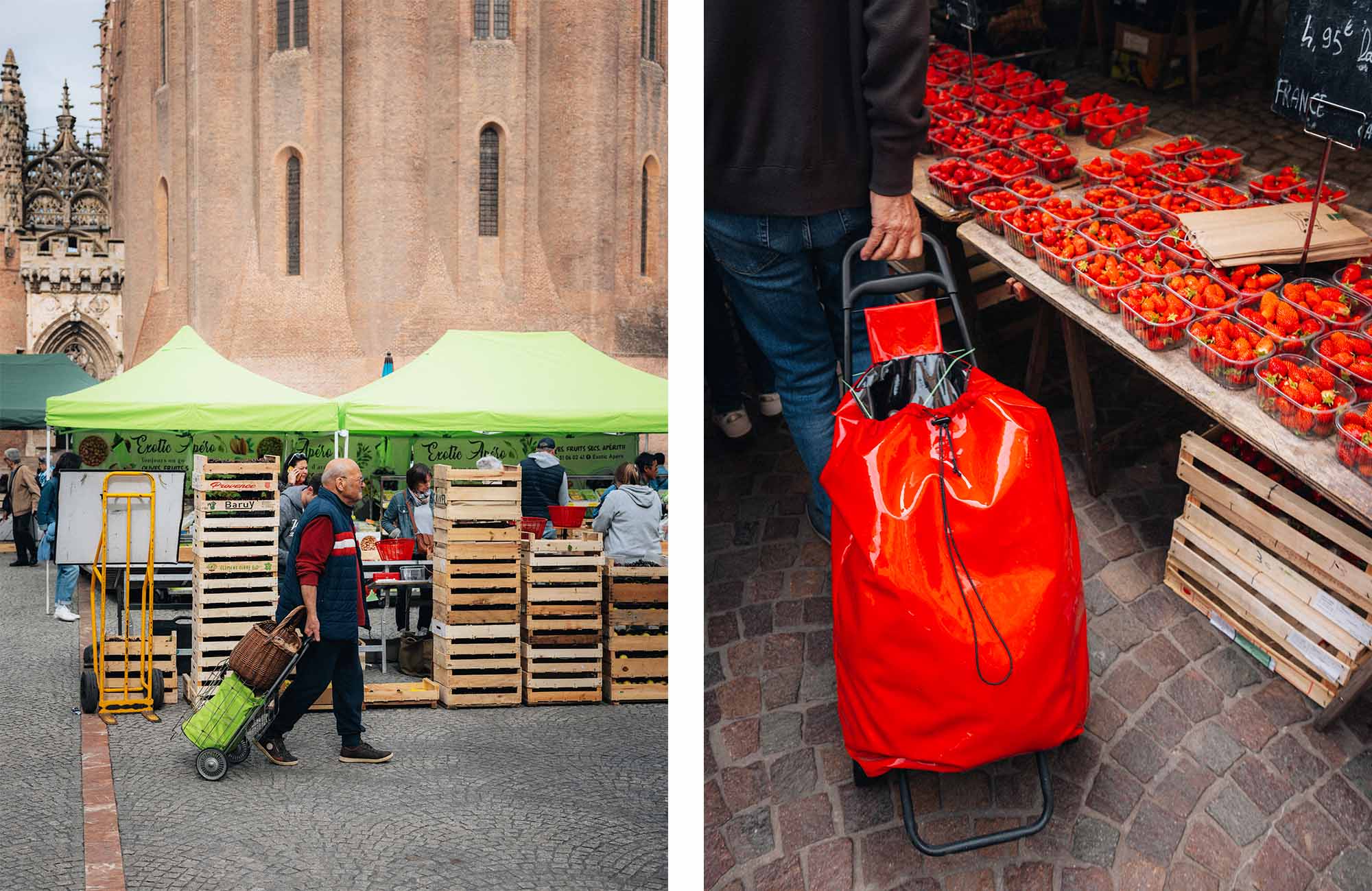 Marché de la place de la Pile à Albi, ouvert tous les samedi