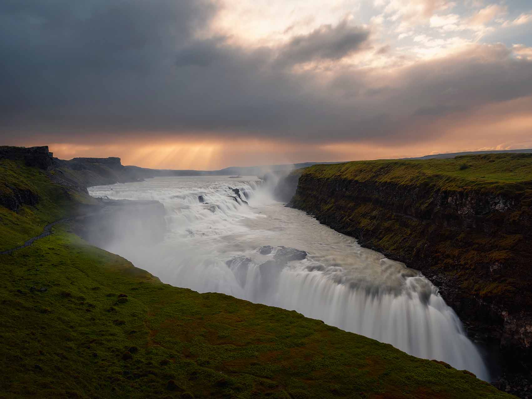 Cercle d'or de l'Islande : cascade de Gullfoss