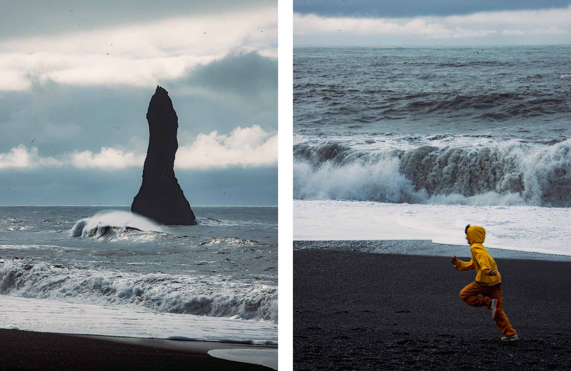 Plage de sable noir de Reynisfjara en Islande