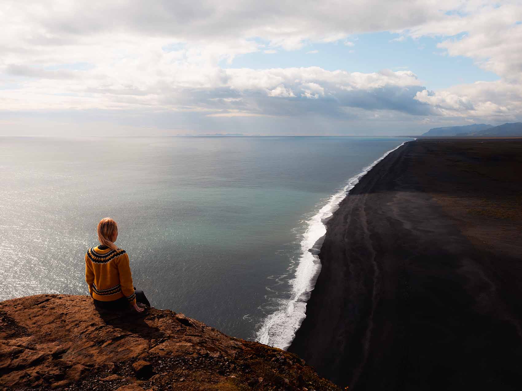 Point de vue depuis Dyrhólaey en Islande