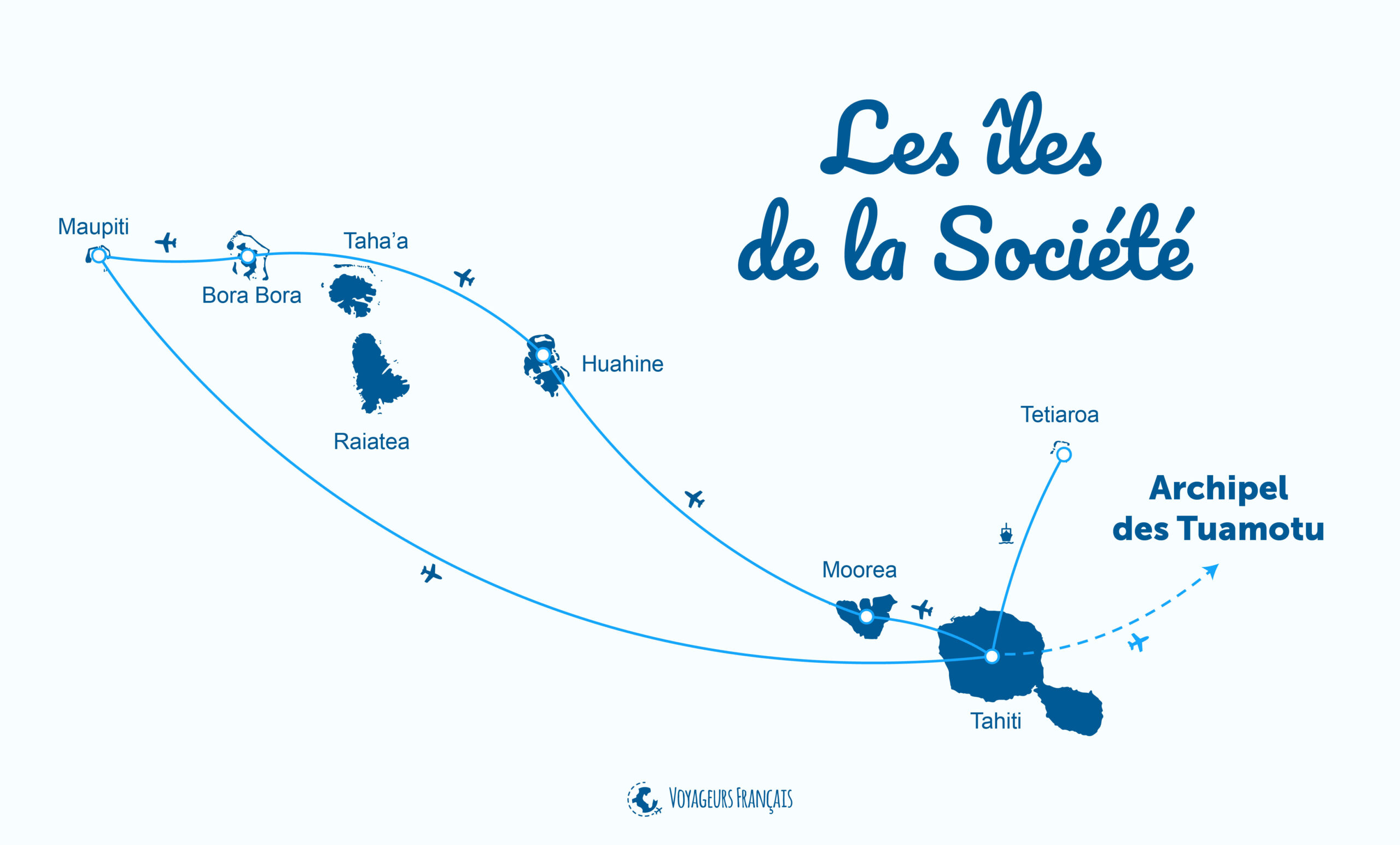 Carte de l'archipel des Îles de la Société