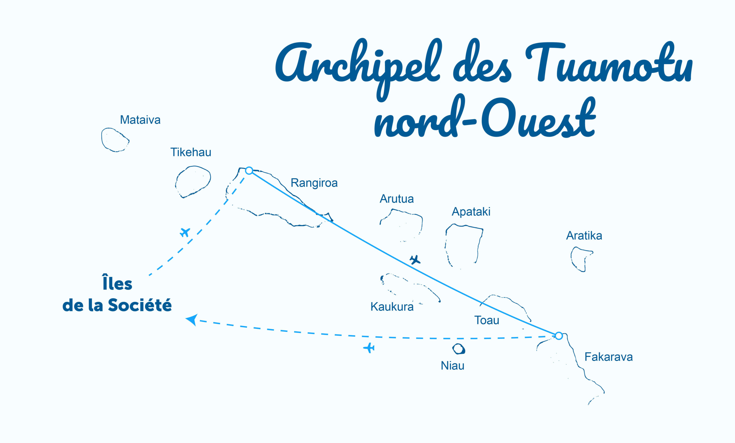 Carte de l'archipel des Tuamotu nord ouest