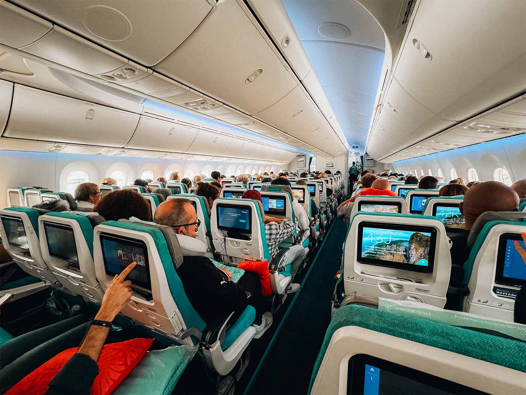 L'intérieur de l'avion Air Tahiti Nui