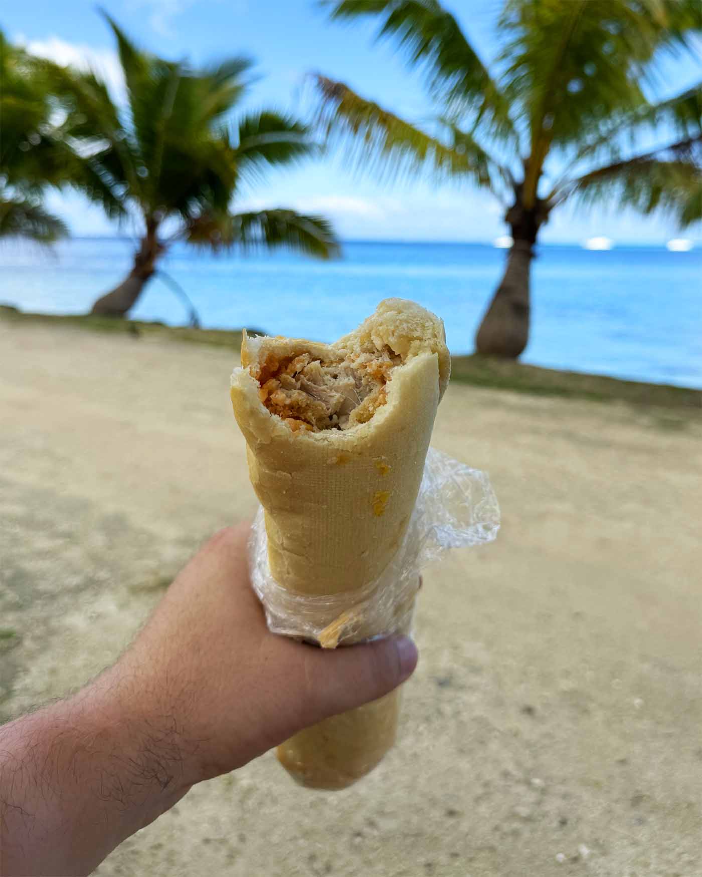 Sandwich acheté au super u de Fare à Huahine