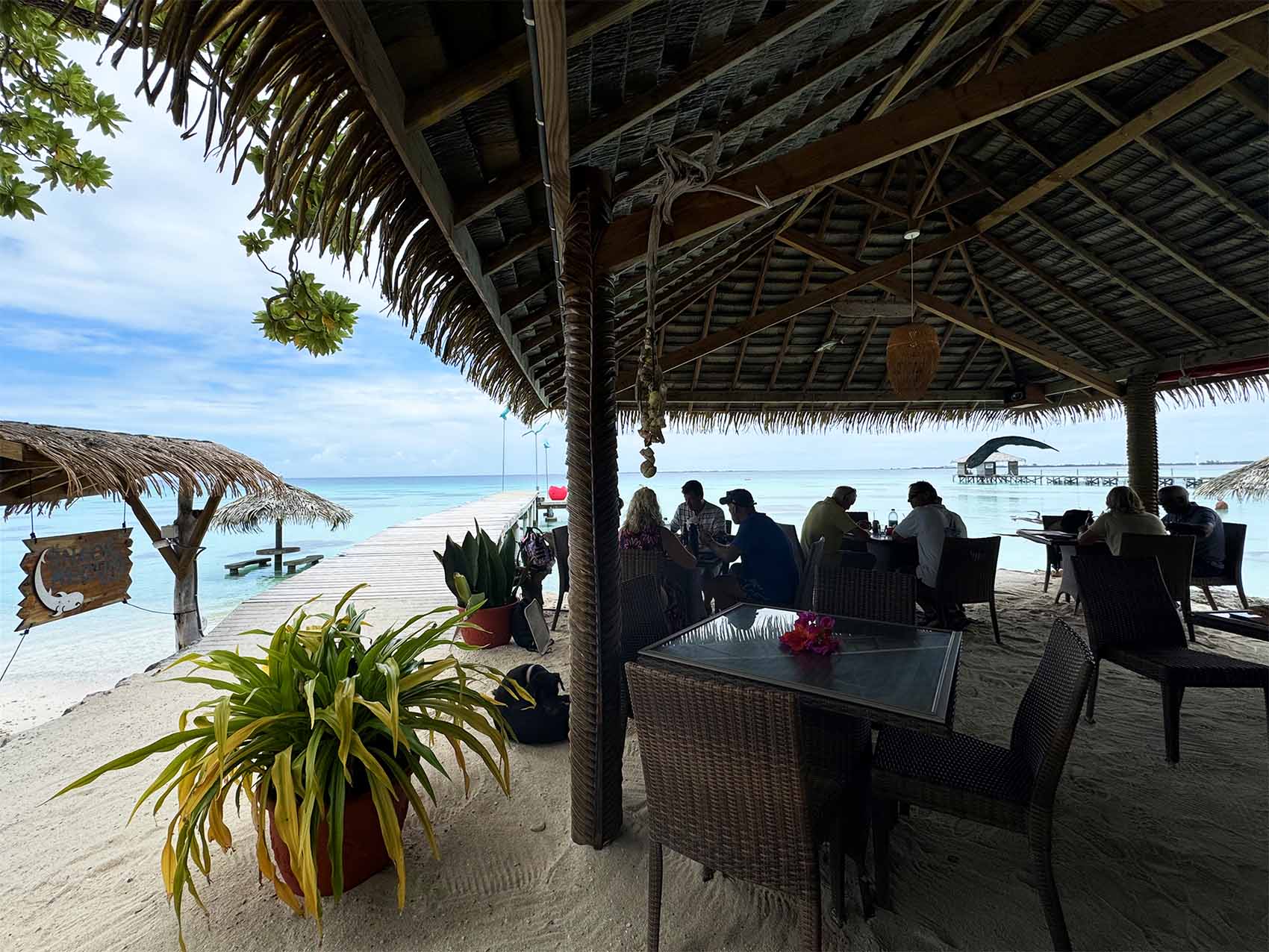 Snack du requin dormeur au Havaiki Lodge à Fakarava