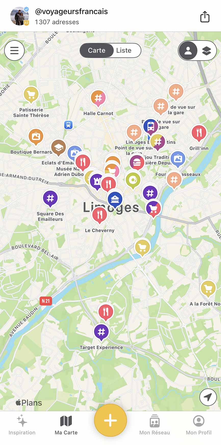 Notre carte de Limoges sur mapstr