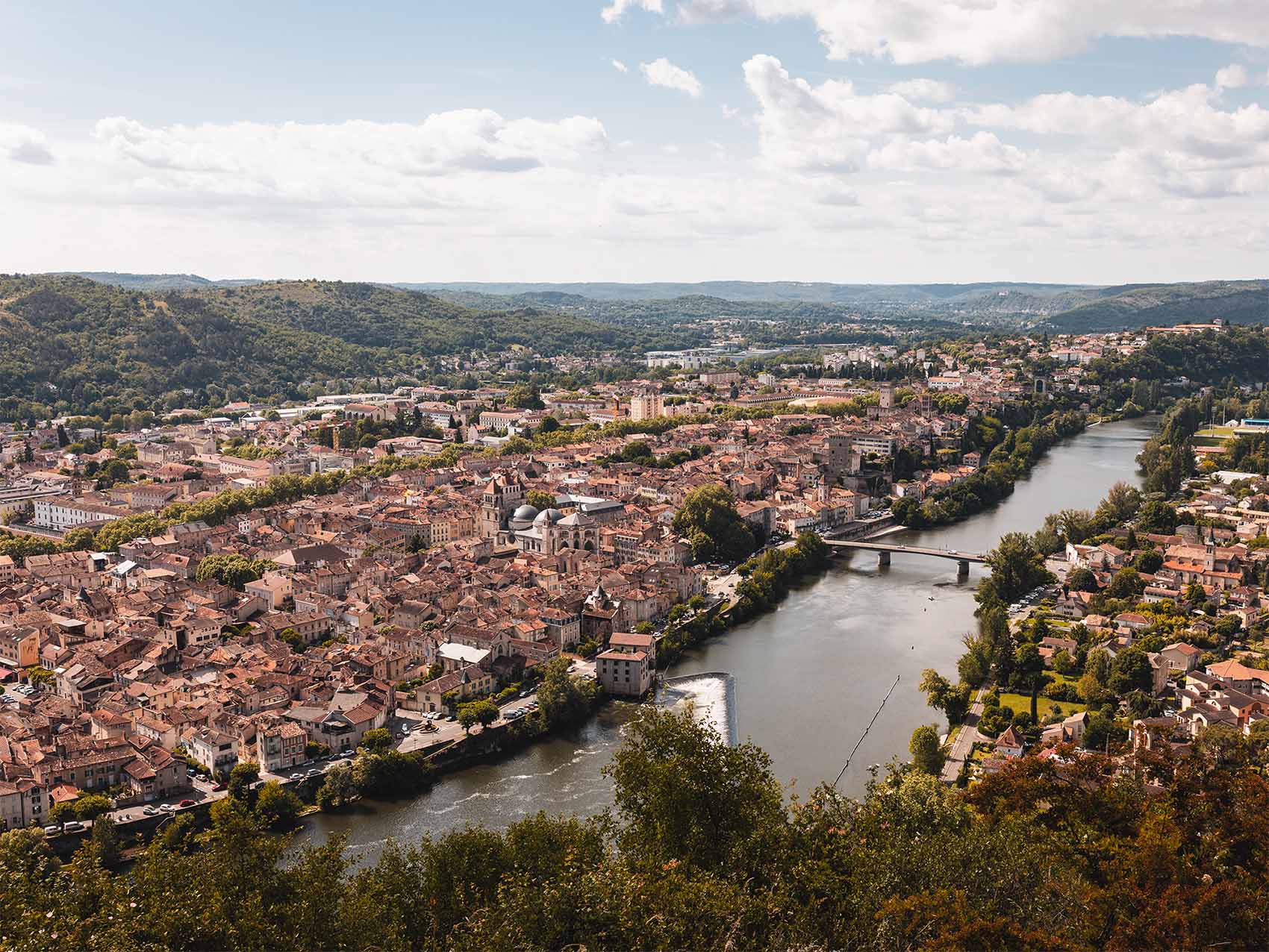 Panorama depuis le Mont Saint Cyr de Cahors - Cahors et Saint-Cirq-Lapopie