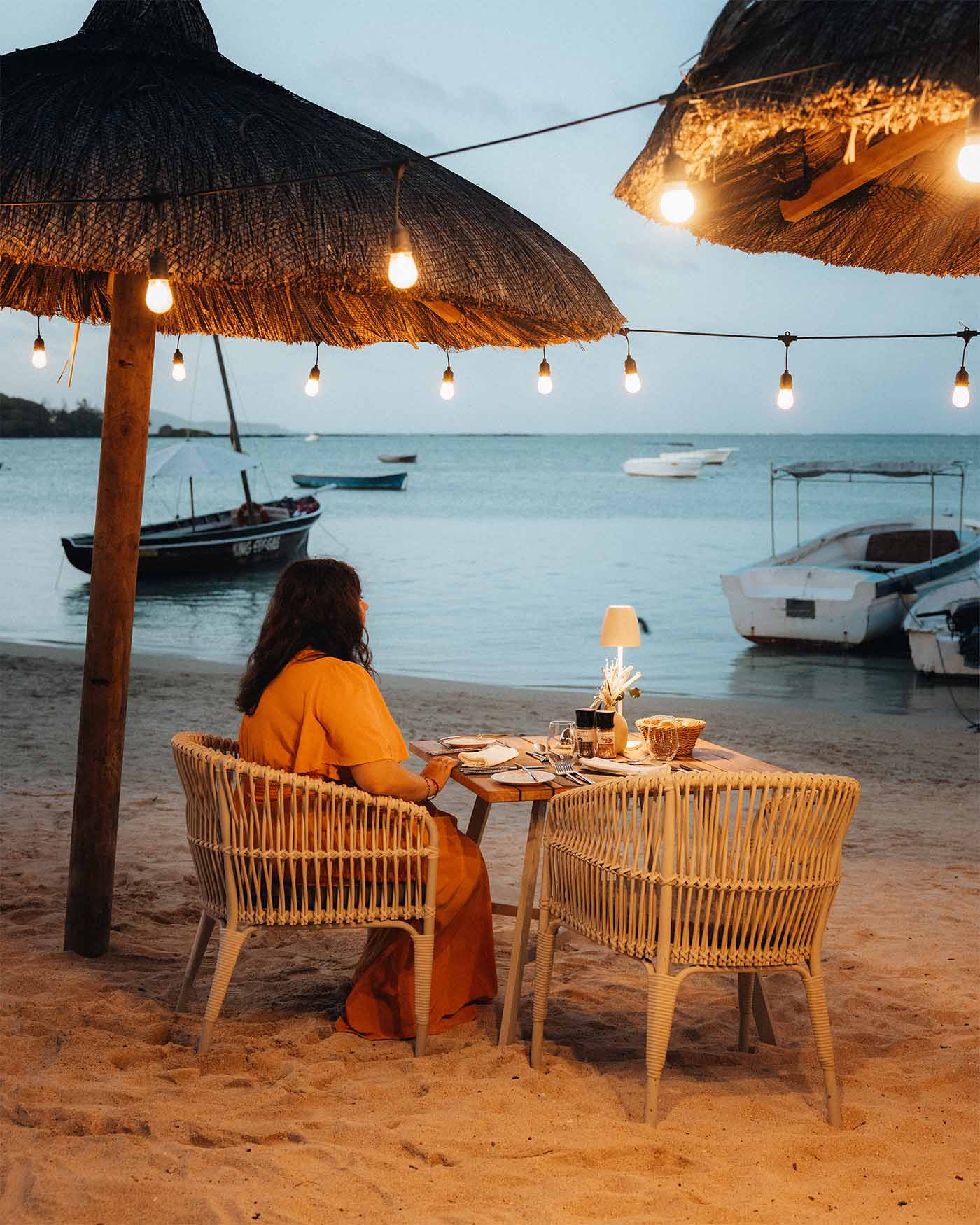 Repas romantique sur la plage au Veranda Paul et Virginie, une de nos adresses préférées à l'Île Maurice
