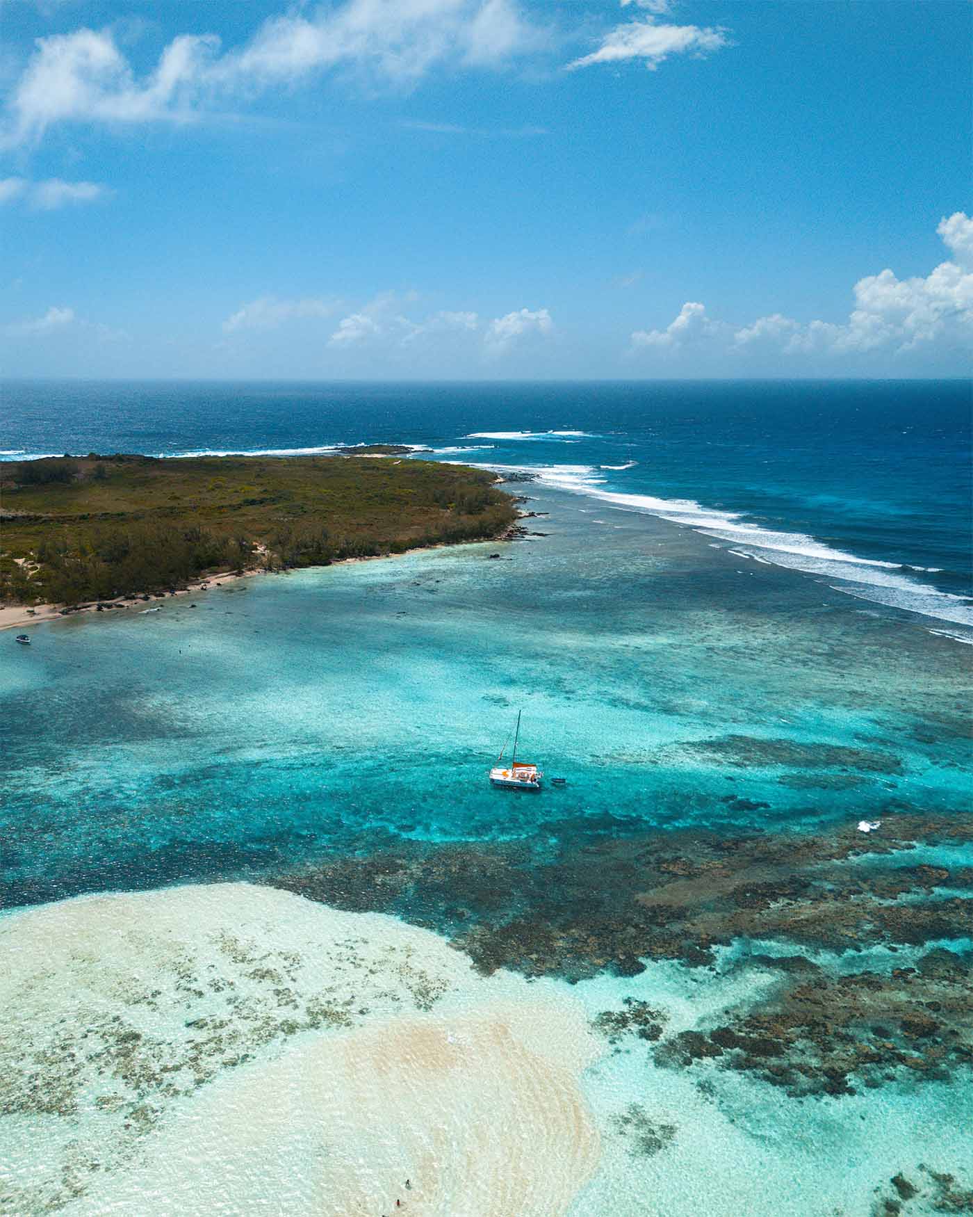 Îlot Gabriel au nord de l'île maurice, vue depuis le drone