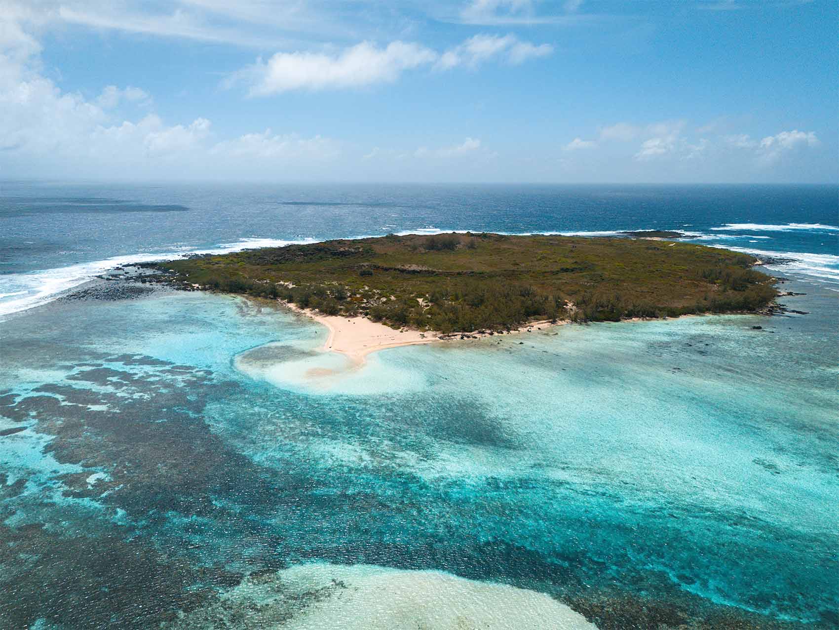 Îlot Gabriel au nord de l'île maurice, vue depuis le drone